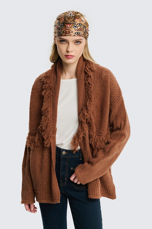 CARDIGAN FRANGE TWO WAY