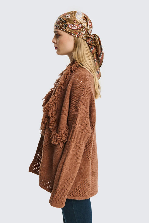 CARDIGAN FRANGE TWO WAY