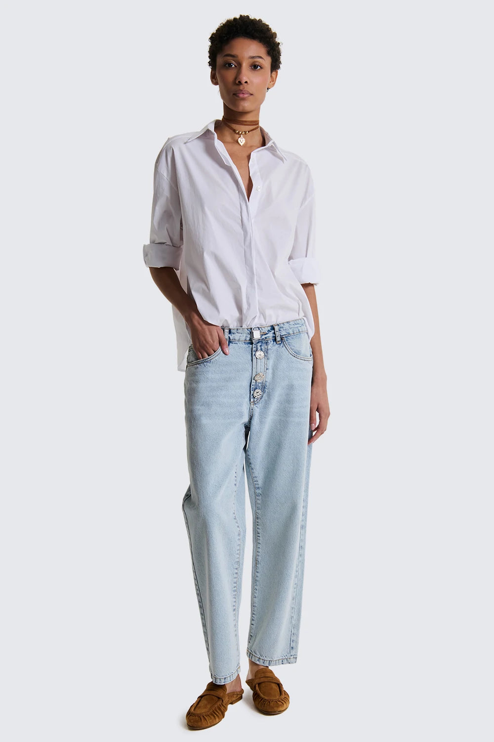 JEANS BOYFRIEND VIENNA BOTTONI GIOIELLO TWO WAY