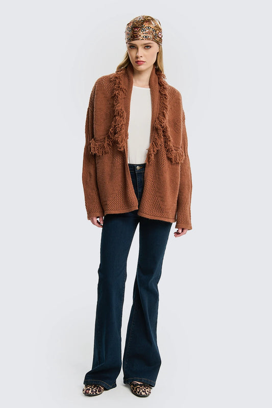 CARDIGAN FRANGE TWO WAY