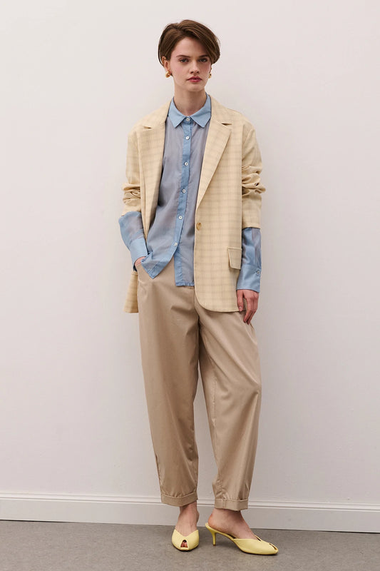 PANTALONE BARREL SABBIA TWO WAY