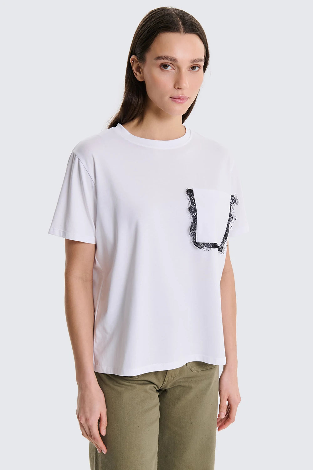 T-SHIRT CON INSERTI PIZZO    TWO WAY